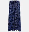 Rodarte Caped Off-shoulder Jacquard Maxi Dress In Blue