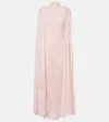 Rodarte Caped Velvet Devoré Gown In Pink
