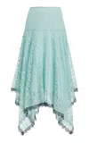 Rodarte Cotton Lace Asymmetric Skirt In Blue
