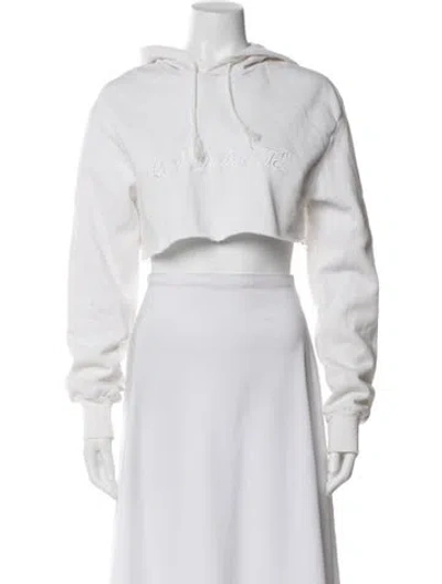 Pre-owned Rodarte Crew Neck Long Sleeve Crop Top In White