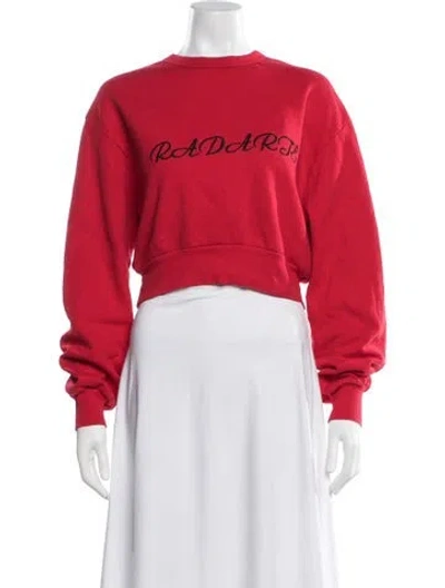 Pre-owned Rodarte Crew Neck Long Sleeve Sweatshirt In Red