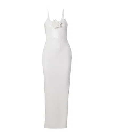 Rodarte Embellished Silk-trimmed Sequined Tulle Gown In White