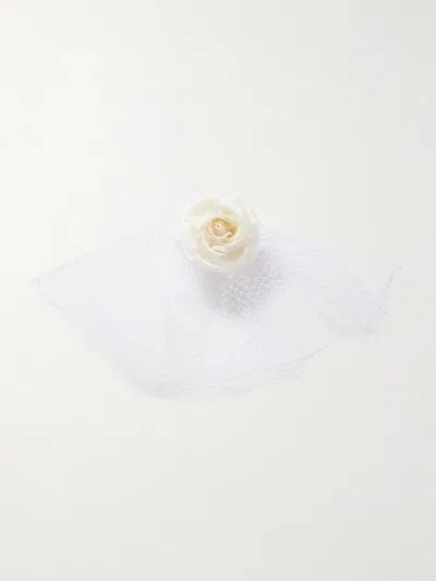 Rodarte Embellished Silk-tulle Veil In Pattern