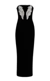 Rodarte Exclusive Floral-appliquéd Velvet Maxi Dress