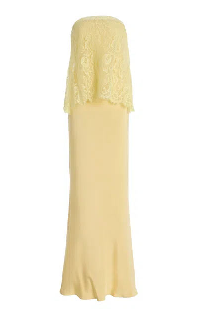 Rodarte Exclusive Layered Silk-crepe Gown In Yellow