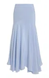 Rodarte Exclusive Riviera Silk-blend Crepe Midi Skirt In Blue