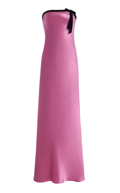 Rodarte Exclusive Strapless Silk Satin Maxi Dress In Pink