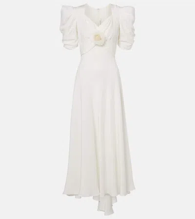 Rodarte Floral-appliqué Silk Crêpe Gown