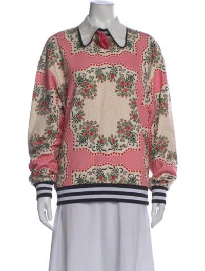 Pre-owned Rodarte Floral Print Crew Neck Sweater In Multi