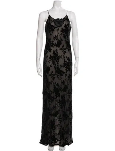 Pre-owned Rodarte Floral Print Long Dress In Green