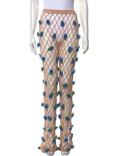 Pre-owned Rodarte Floral Print Wide Leg Pants In Multi