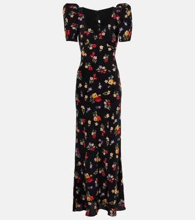 RODARTE FLORAL SILK CRÊPE DE CHINE GOWN