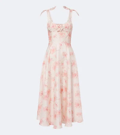 Rodarte Midikleid Aus Seidentwill In Pink