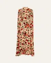 Rodarte Floral Velvet Devore Gown In Floral