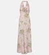 Rodarte Floral-print Silk-crepe Midi Dress In Pink
