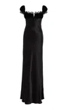 Rodarte Gathered Velvet And Silk-satin Gown