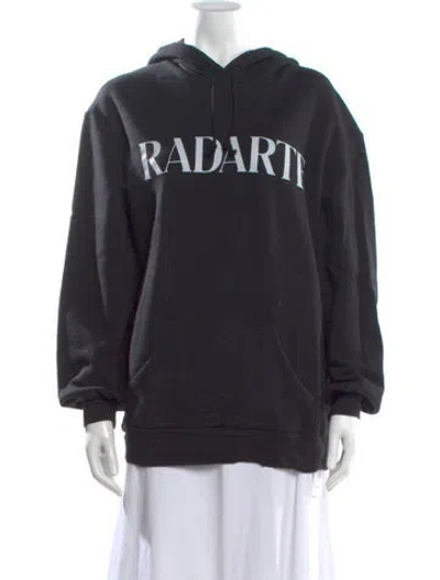 Pre-owned Rodarte Graphic Print Crew Neck Hoodie In Black