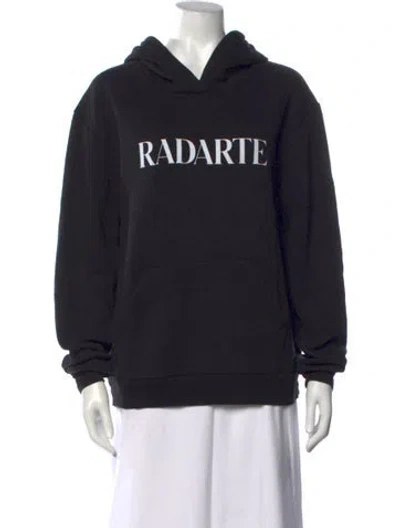 Pre-owned Rodarte Graphic Print Crew Neck Hoodie In Black