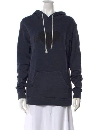 Pre-owned Rodarte Graphic Print Crew Neck Hoodie In Blue