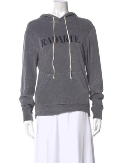 Pre-owned Rodarte Graphic Print Crew Neck Hoodie In Gray