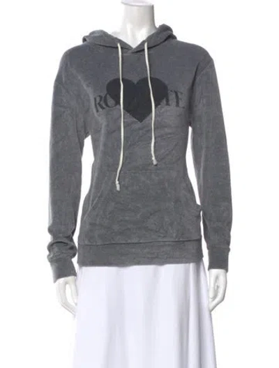 Pre-owned Rodarte Graphic Print Crew Neck Hoodie In Gray