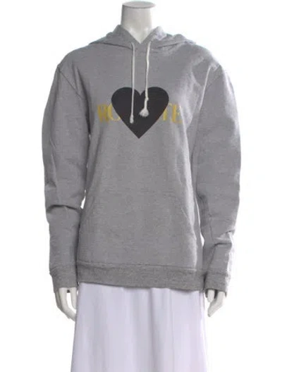 Pre-owned Rodarte Graphic Print Crew Neck Hoodie In Gray