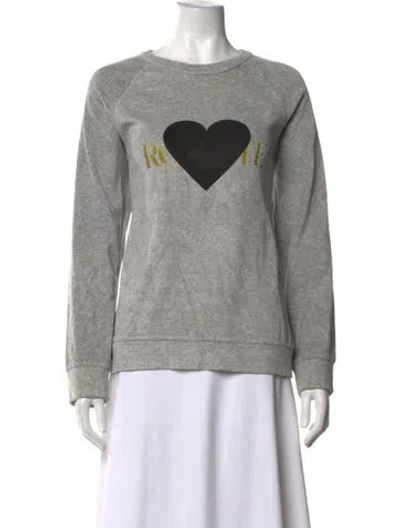 Pre-owned Rodarte Graphic Print Crew Neck Sweater In Grey