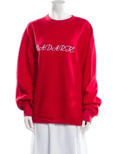 Pre-owned Rodarte Graphic Print Crew Neck Sweater In Red