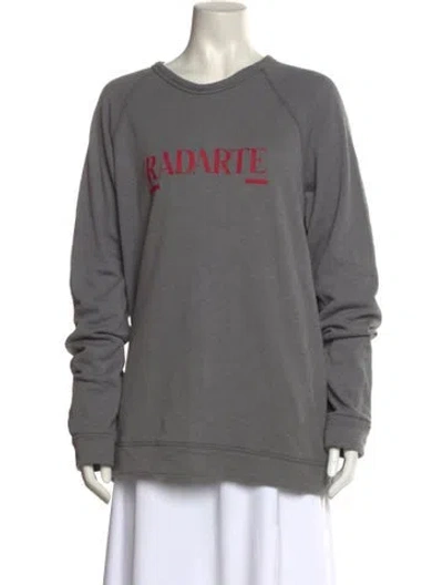 Pre-owned Rodarte Graphic Print Crew Neck Sweatshirt In Gray