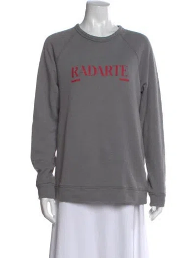 Pre-owned Rodarte Graphic Print Crew Neck Sweatshirt In Gray