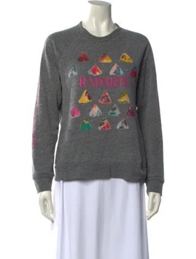 Pre-owned Rodarte Graphic Print Crew Neck Sweatshirt In Gray