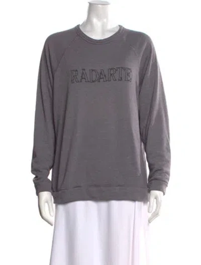 Pre-owned Rodarte Graphic Print Crew Neck Sweatshirt In Gray