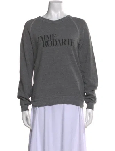 Pre-owned Rodarte Graphic Print Crew Neck Sweatshirt In Gray