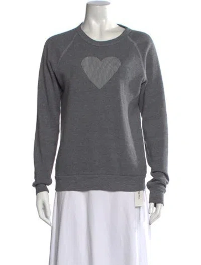 Pre-owned Rodarte Graphic Print Crew Neck Sweatshirt In Grey