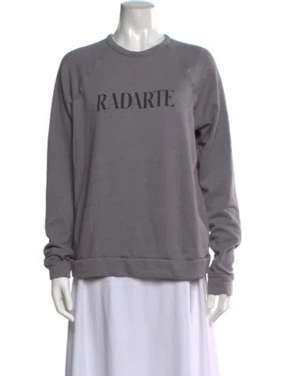 Pre-owned Rodarte Graphic Print Crew Neck Sweatshirt In Grey