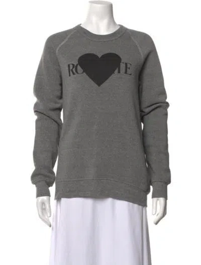 Pre-owned Rodarte Graphic Print Crew Neck Sweatshirt In Grey