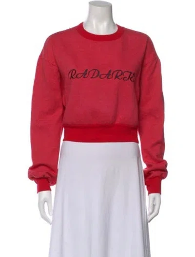 Pre-owned Rodarte Graphic Print Crew Neck Sweatshirt In Red