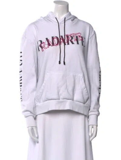 Pre-owned Rodarte Graphic Print Crew Neck Sweatshirt In White