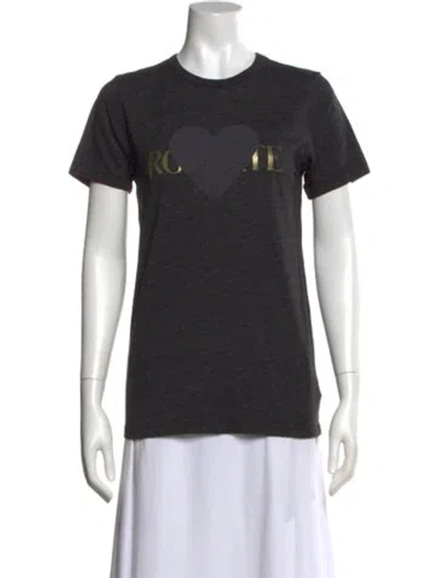 Pre-owned Rodarte Graphic Print Crew Neck T-shirt In Gray