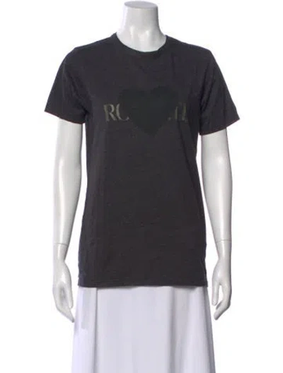 Pre-owned Rodarte Graphic Print Crew Neck T-shirt In Gray