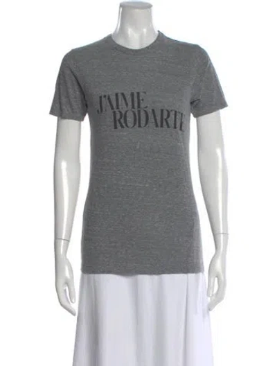 Pre-owned Rodarte Graphic Print Crew Neck T-shirt In Gray