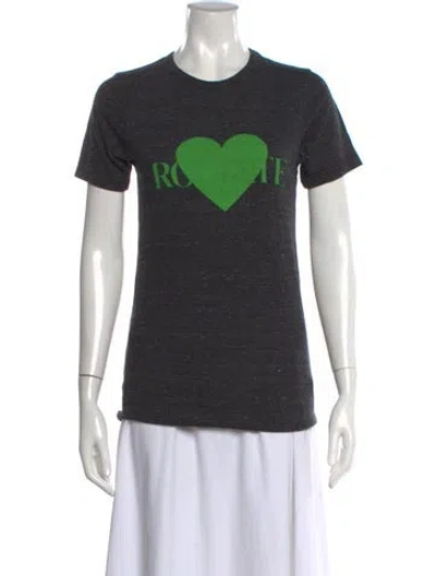 Pre-owned Rodarte Graphic Print Crew Neck T-shirt In Gray