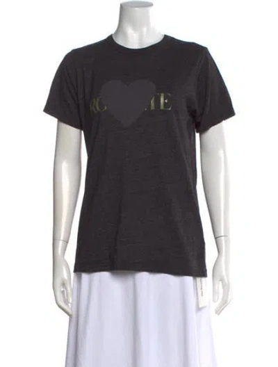 Pre-owned Rodarte Graphic Print Crew Neck T-shirt In Grey