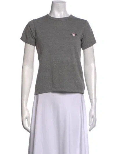 Pre-owned Rodarte Graphic Print Crew Neck T-shirt In Grey