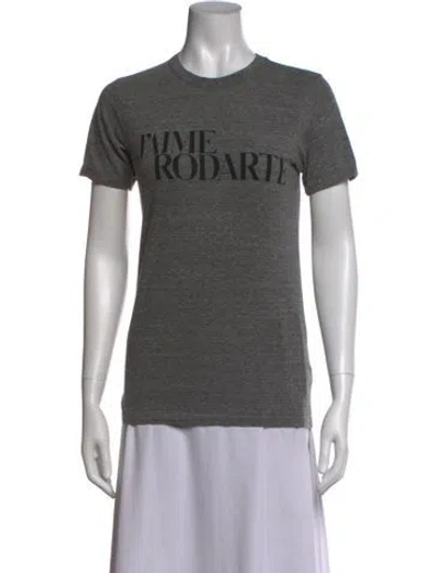 Pre-owned Rodarte Graphic Print Crew Neck T-shirt In Grey