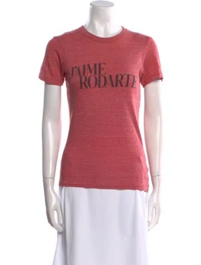 Pre-owned Rodarte Graphic Print Crew Neck T-shirt In Red