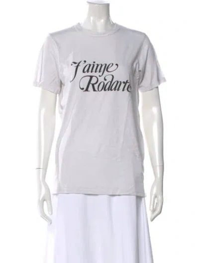 Pre-owned Rodarte Graphic Print Crew Neck T-shirt In White