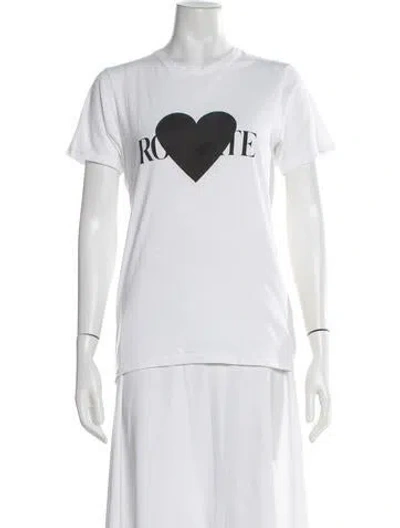 Pre-owned Rodarte Graphic Print Crew Neck T-shirt In White