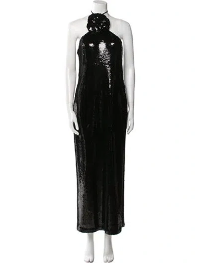 Pre-owned Rodarte Halterneck Long Dress In Black