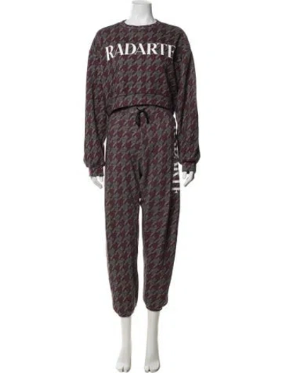 Pre-owned Rodarte Houndstooth Print Pant Set In Purple